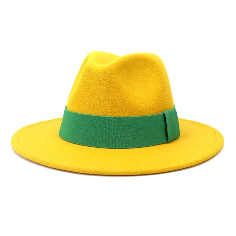 Brown Fedora Fashion Hat For Ladies Elegant Blank Jazz Felt Hat