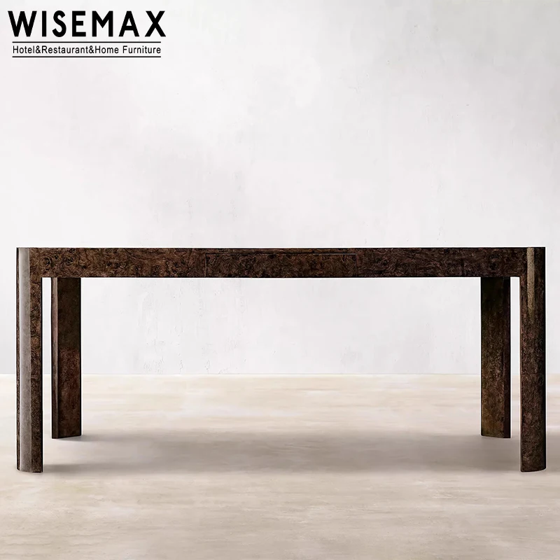 WISEMAX FURNITURE luxury hotel furniture bedroom desk table solid wood furniture burl wood table wooden beds dressing table