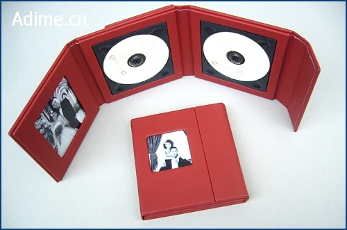 professional high quality wedding custom foil stamp logo leather CD DVD presentation gift case box
