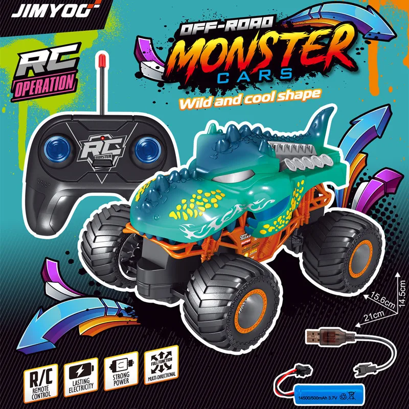 Rc Electric Monster Truck Bigfoot 1:20 Remote Control Car Cartoon Parody Monster Kids Car Four Channel Off Road Vehicle