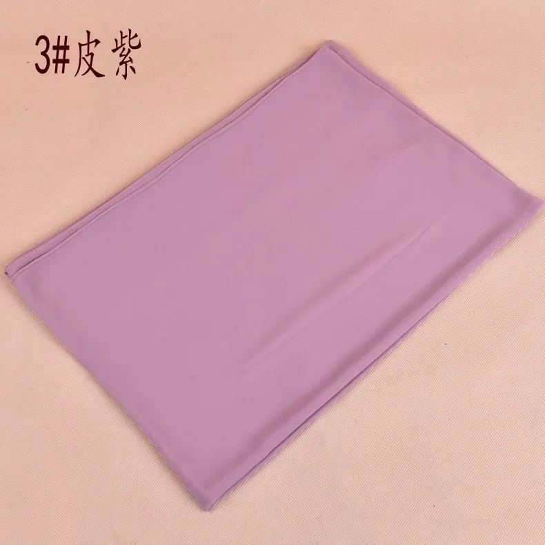 Classic Solid Monochromatic Pearl Chiffon Turban Ladies Yarn Light Edition Hijab