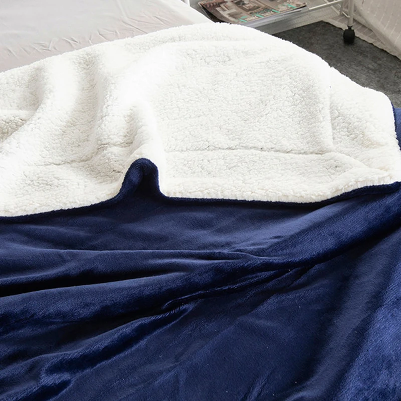 Manufacturer Wholesale Custom High Quality Soft Thick Warm Single Double Bed Oversize Flannel Fleece Sherpa Throw