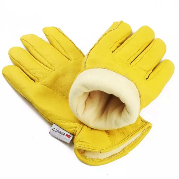 Custom Printing Logo Winter Retro Leather Motorcycle Driver Heat Resistant Fireproof Glove For Hiking Hunting Camping .