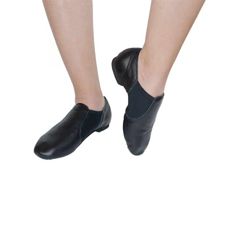 In-stock ready to ship popular handmade men black leather jazz dance shoes