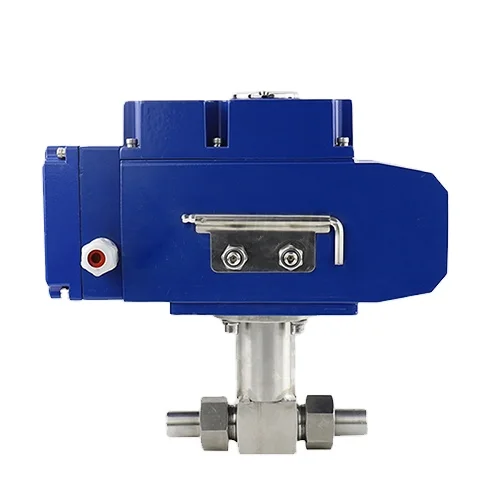 Butt weld DN 40 High pressure high temperature needle valve with electric actuator DC 24V