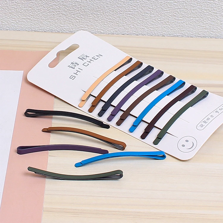 8pcs/Set Korean 6cm Candy Color Hair Pins Accessories Hair Clips Candy Simple Design Metal Hair Pins For Girls