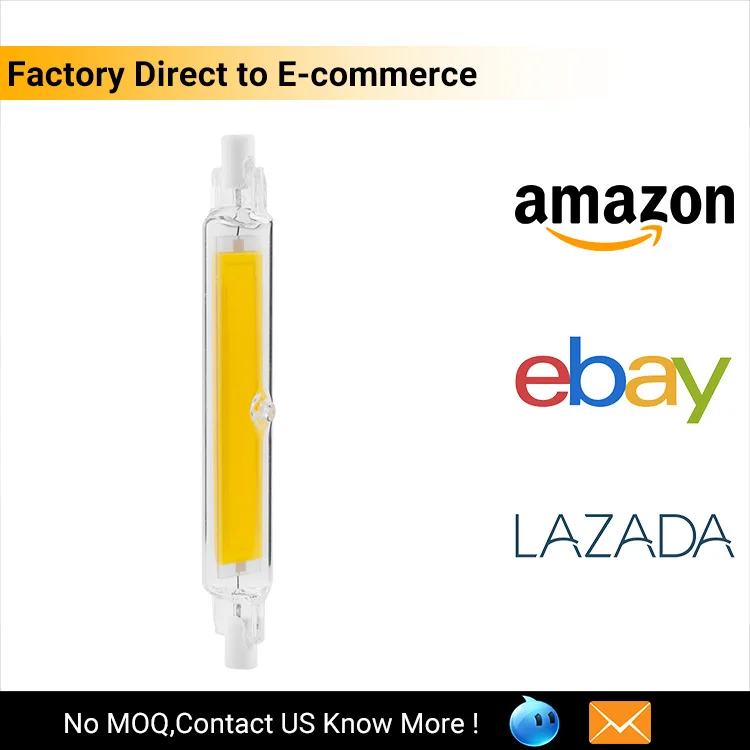 
8W R7S LED COB 118MM Light Bulbs Lustaled R7S Base LED Glass Tube Lamp Double Ended Replace Linear Halogen Bulb 