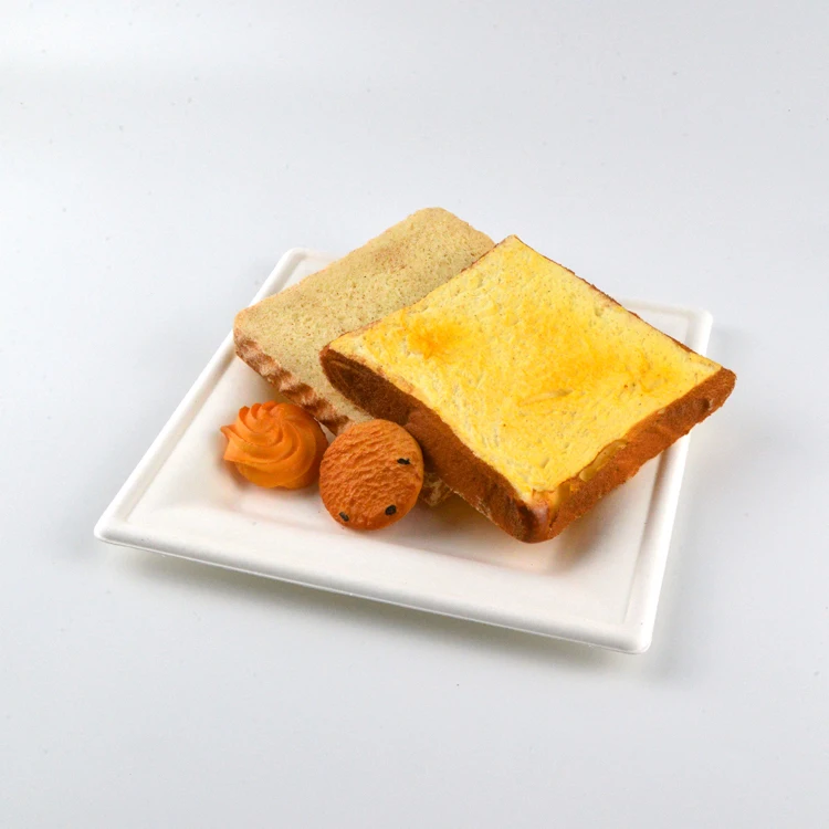 Good selling disposable 6 inch square sugarcane bagasse paper plate for food biodegradable disposable