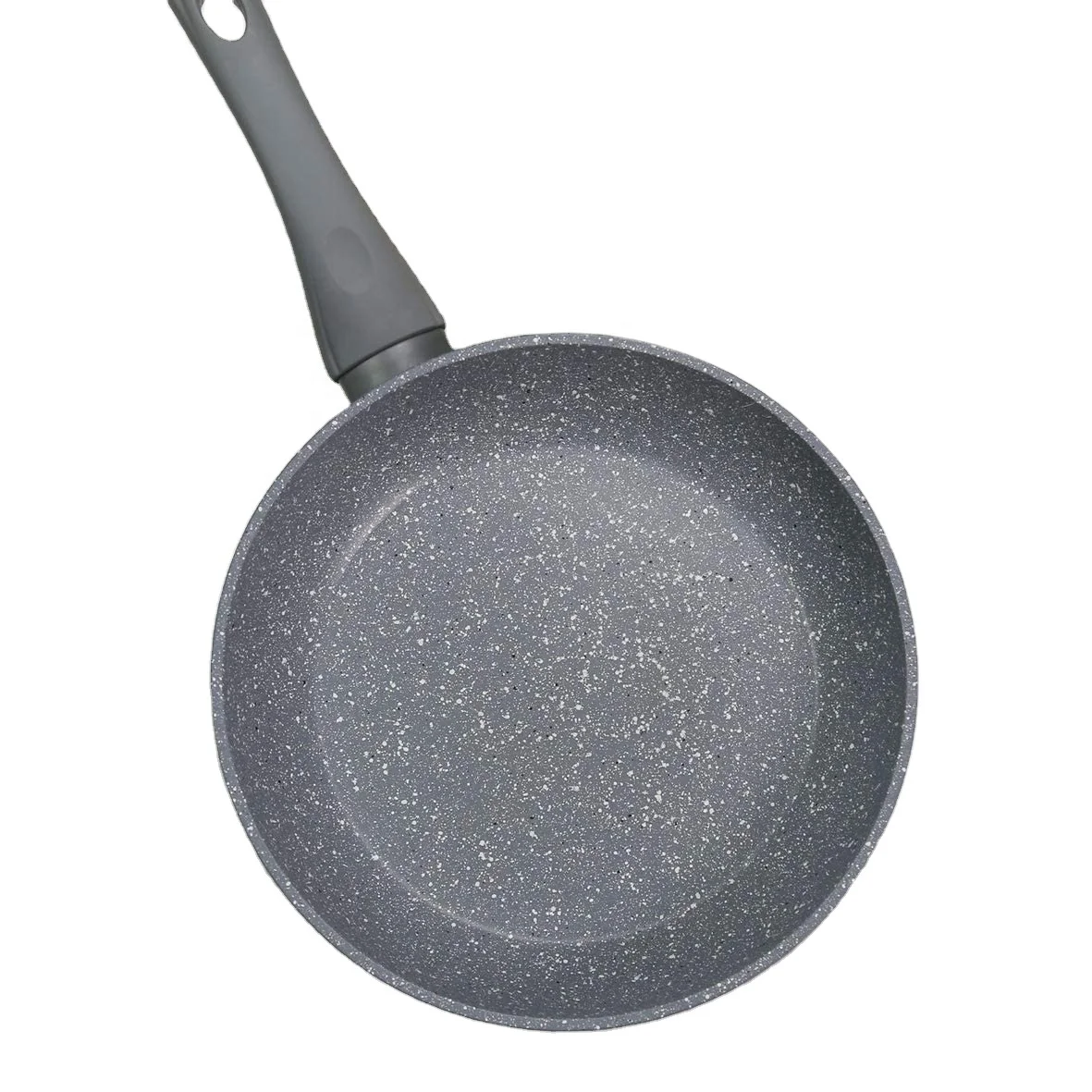 ALUMINIUM GREY MARBLE COATED SKILLET PAN WITH SOFT TOUCH HANDLE & INDUCTION BOTTOM
