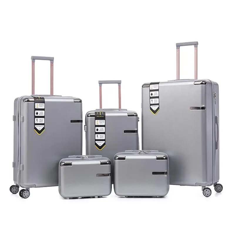 5-Piece Suitcase Multi-functional Outdoor Travel Pc Luggage Set Durable Rotating Wheel Trolley Case