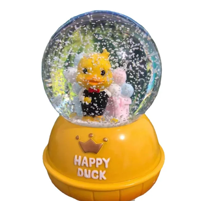 New yellow Duck Crystal Ball music box creative cartoon music box