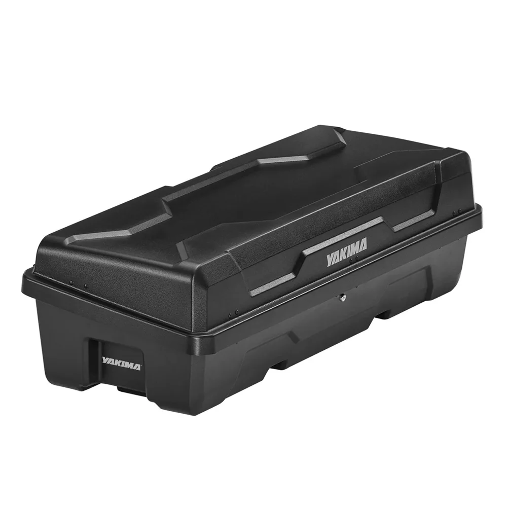 DeepSpace 10 Cubic foot wide storage vehicle back rack cargo box with universal hitch mounting hardware and SKS lock black