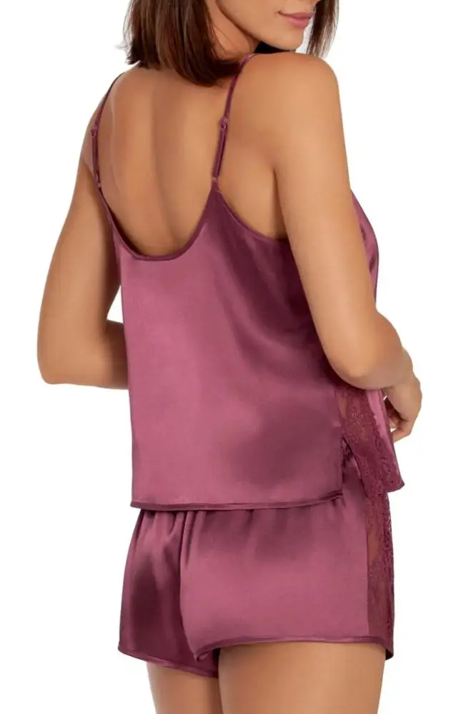 
Low MOQ Satin And Lace Girls Pajamas Tops And Shorts Set Ladies Pajamas Set For Summer Pajamas Women Satin 