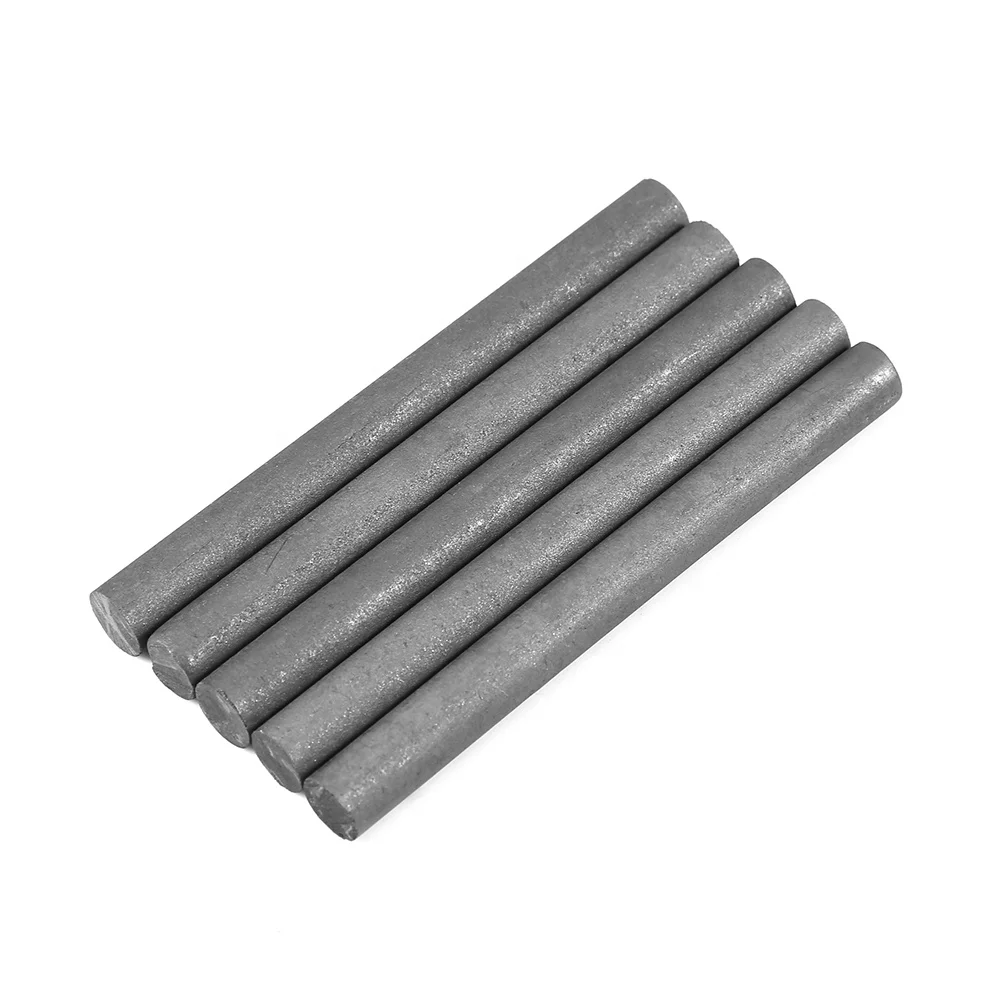 5Pcs Black Color 99.9% Graphite Electrode Cylinder Rod Length 100mm Diameter 10mm