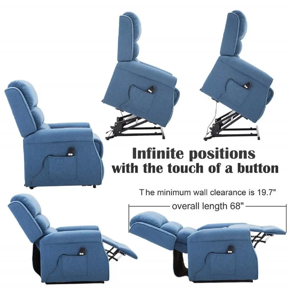 JKY Furniture ZOY Modern Design Comfortable Soft Fabric Good Electric Power Lift Recliner Chair with for Elderly Patient