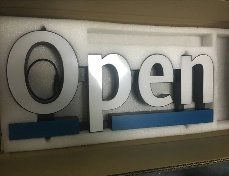 Custom Outdoor and Indoor 3d Letter Sign Advertising Led Luminous Word Sign Open Sign for Business