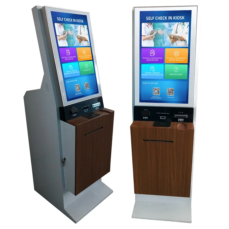 Self Check In Event Kiosk Nfc Printing Rfid Hotel Self-Hosted Kiosk A4 Printer Kiosk For Hospital Government