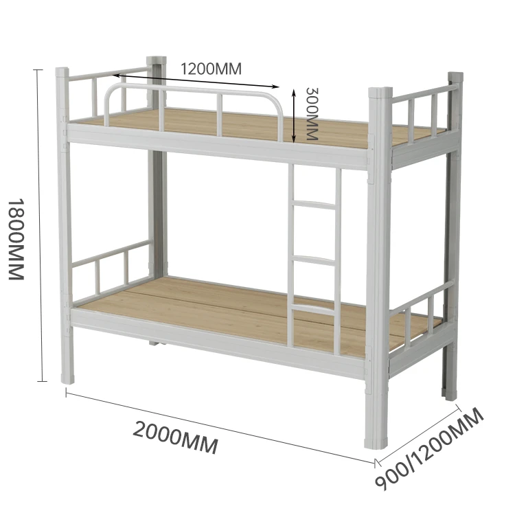 High quality school dormitory furniture white metal steel dormitory bunk bed