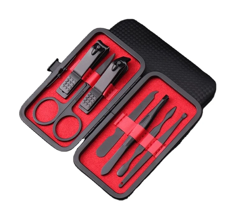 8 Pcs Nail Clippers  Professional  Manicure Pedicure Kit for Fingernails Toenails Grooming Set with Leather Case