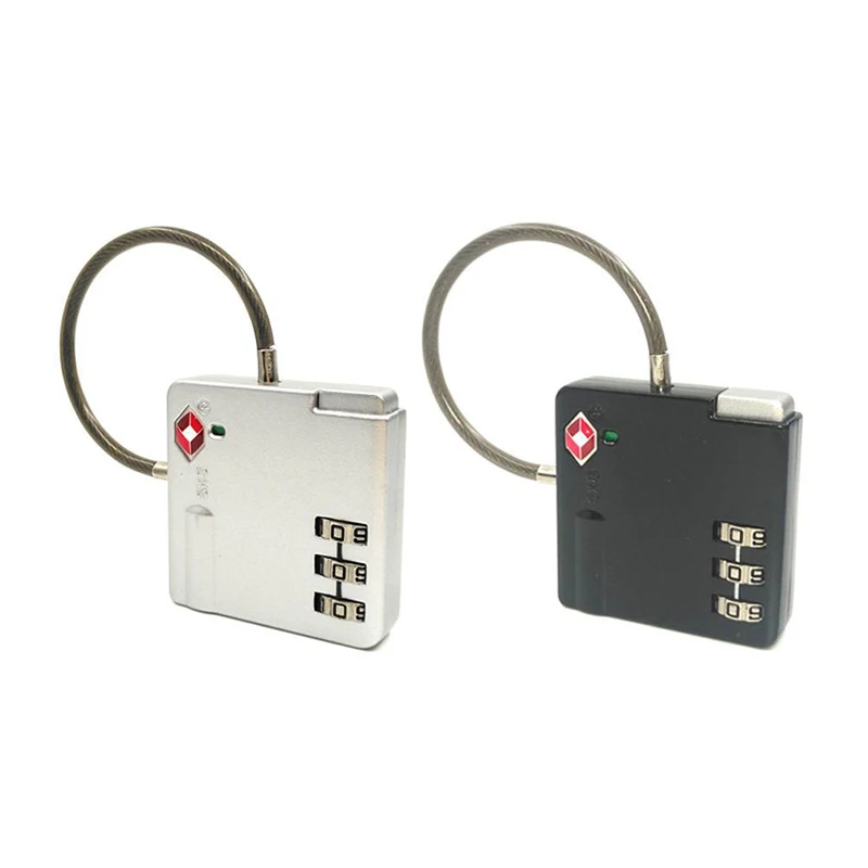
Travel abroad supplies TSA customs lock travel suitcase anti-theft 3-digit steel rope password lock 