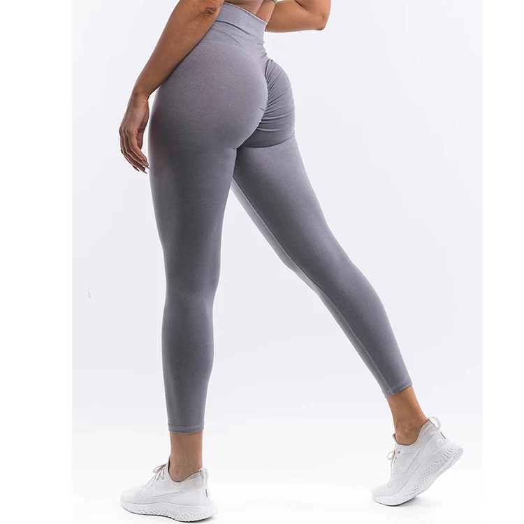 Logo Print Wholesale Stylish Yoga Sport Wear High Waist Compression Scrunch Bum Legging