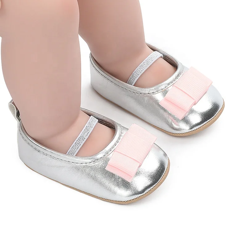 EVERTOP sweet design patent PU upper non slip baby girl loafers leather
