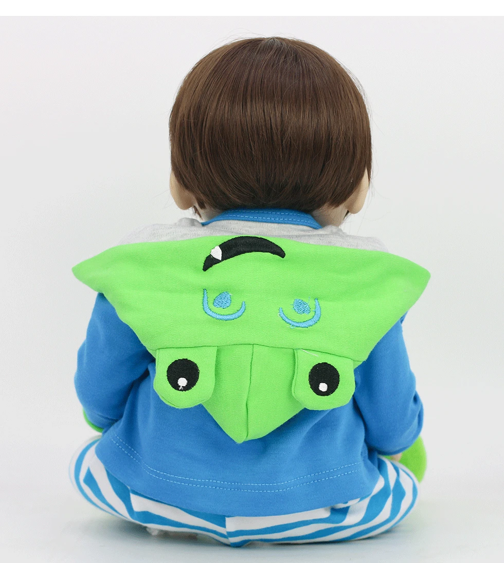 Reborn Baby Dolls 53cm Realistic Newborn Baby Dolls Lifelike Weighted Pee Reborn Dolls with Green Frog Outfits
