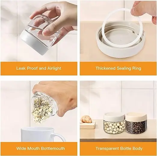 10oz Glass Jar with Screw Lid Leak Proof Clear Glass Overnight Oats Jars Reusable Small Glass Jars for Overnight Oats Fruit