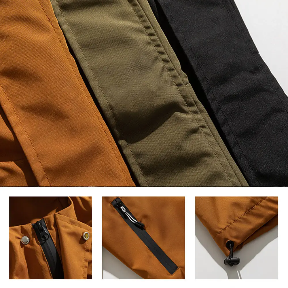 Wholesale Mens Half Zip Pullover Anorak Jacket Custom Solid Color Hooded Hoodie Outdoor Casual Windbreaker Jacket For Men