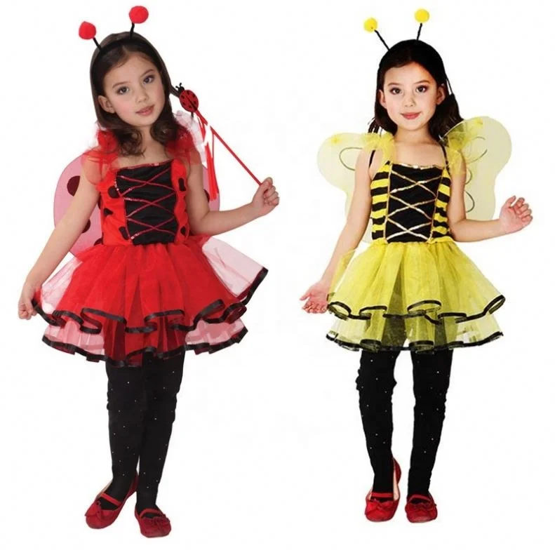 Kids Animal Cosplay Cute Ladybug Bee Fairy Costume For Girl Halloween Little Girls Purim Outfit Carnaval Performance