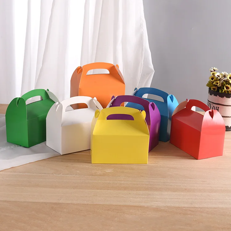Assorted Bright Color Paper Party Goody Boxes Paper Box Packaging Paper Packaging Box
