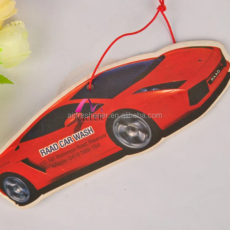 Fragrance custom logo printed car paper air freshener hanging scented card