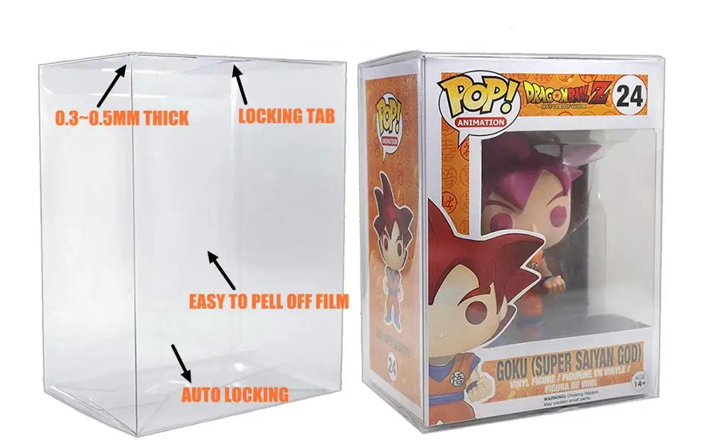 
Pop Protector 0.5 mm Thick Clear Plastic Case for Funko Vinyl Figures 