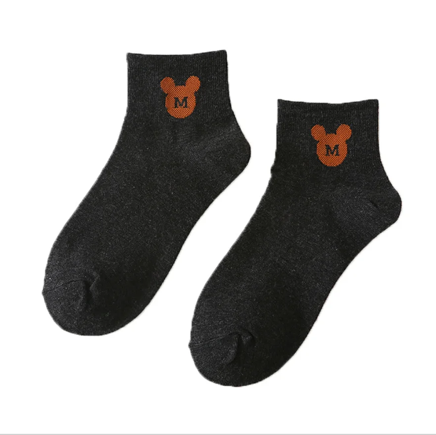 
 Носки для девочек, тонкие летние носки с Микки, Симпатичные однотонные носки с неглубоким горлом для девушек, студенток, Мультяшные носки-лодочки  