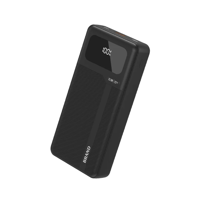 High Capacity Electronics Gifts Powerbank 20000mah Led Light Large Window Built-in Cable Quick Charging Lanyard Powerbank