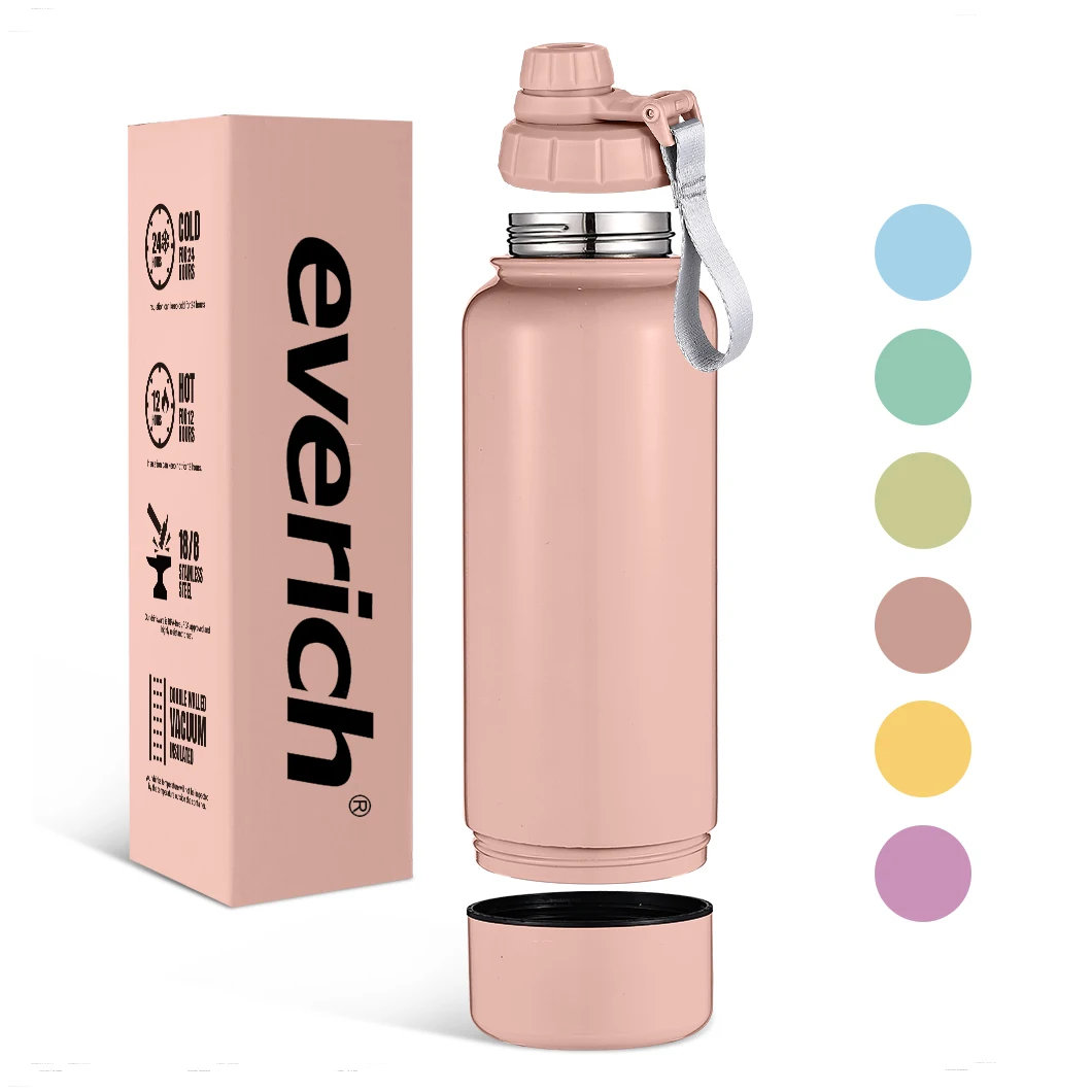 Keep Cold and Hot Drinks 32 oz Insulated Sports Water Bottle with 8 oz Storage Compartment Ideal Dog Mom Gifts