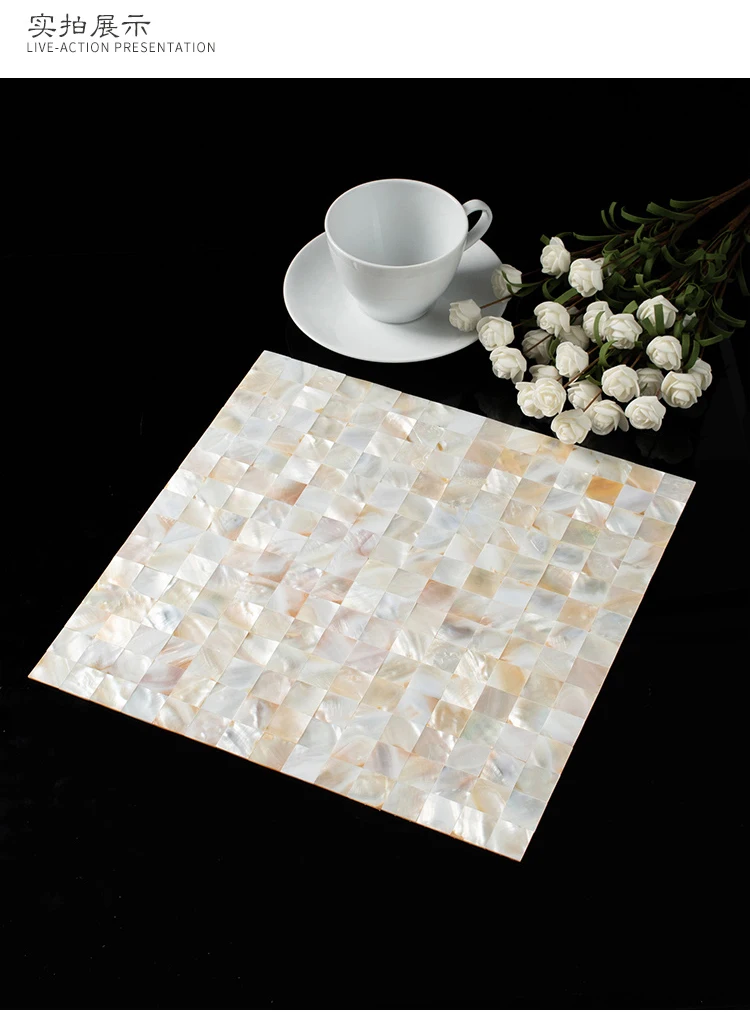 Home Decor Mother of Pearl Backsplash Shell Mosaic Tiles for Wall