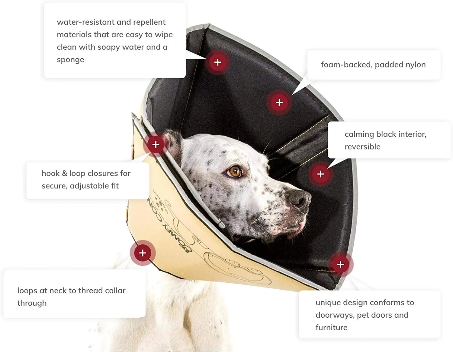 Breathable Soft Dog Cone  Adjustable Drawstring And Buckle Dog Recovery Buckle Collar To Stop Licking And Scratching Wound