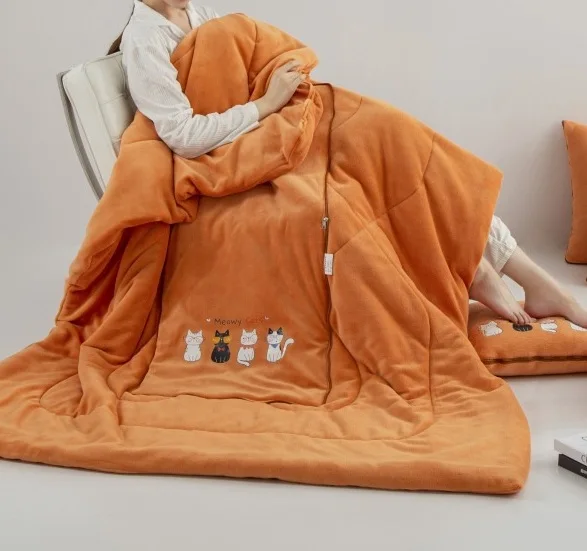 Blanket Pillow 2 in 1 Cushion Blanket Pillow Quilt Dual-Purpose Office Nap Sofa Bed Home Car Office Large Size