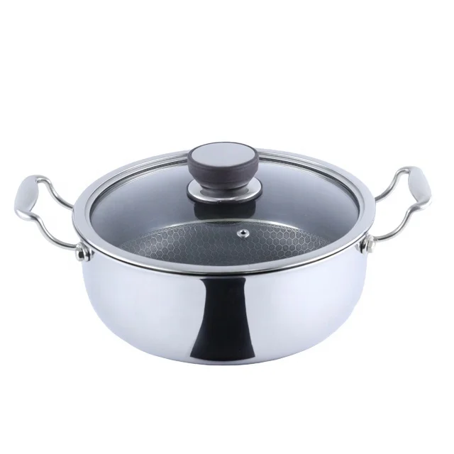 Commercial Triply Stainless Steel Nonstick Cookware 28*9cm Soup Pots Cooking Stock Pots (1600226395511)