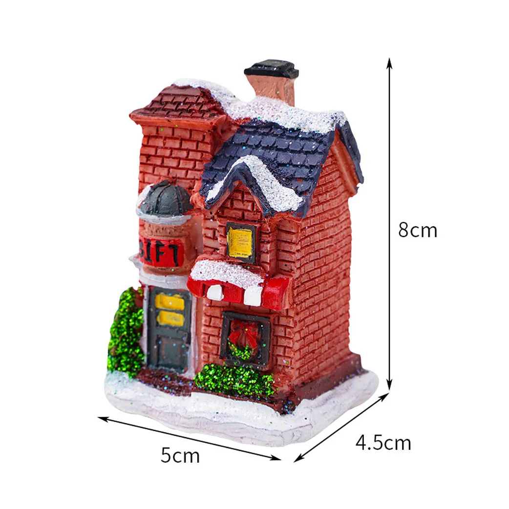 New christmas decorations kids gift miniature animated led resin christmas village houses