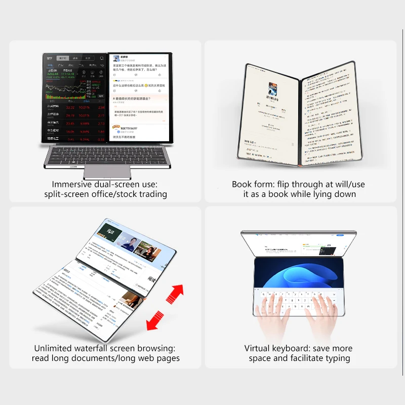 Manufacturer 2 In 1 Laptop i7 cheap 10.95-inch Dual Screen Laptop dual Monitor Laptop for work