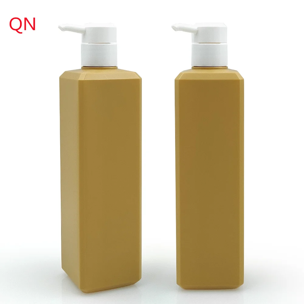 300ML 500ML HDPE SQUARE SHAPE  bottle for shampoo  shower gel bottle cosmetic skin care PACKAGING container with pump
