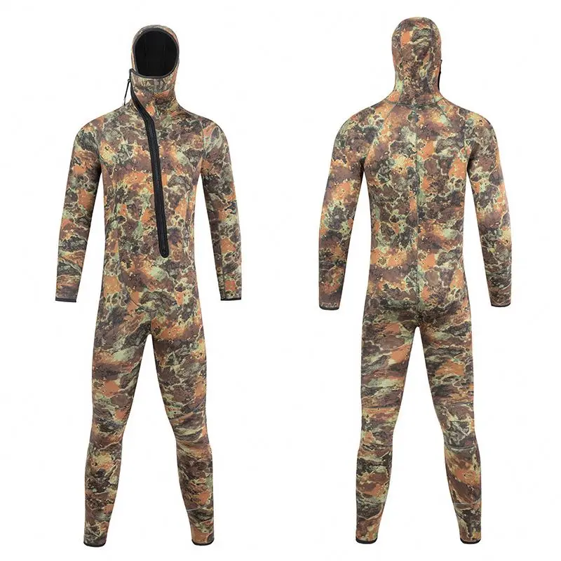 2023 Customizable Camouflage Dive Suit 5mm Spearfishing Wetsuit Durable Smooth Skin Full Body Camo Neoprene Wet Suit