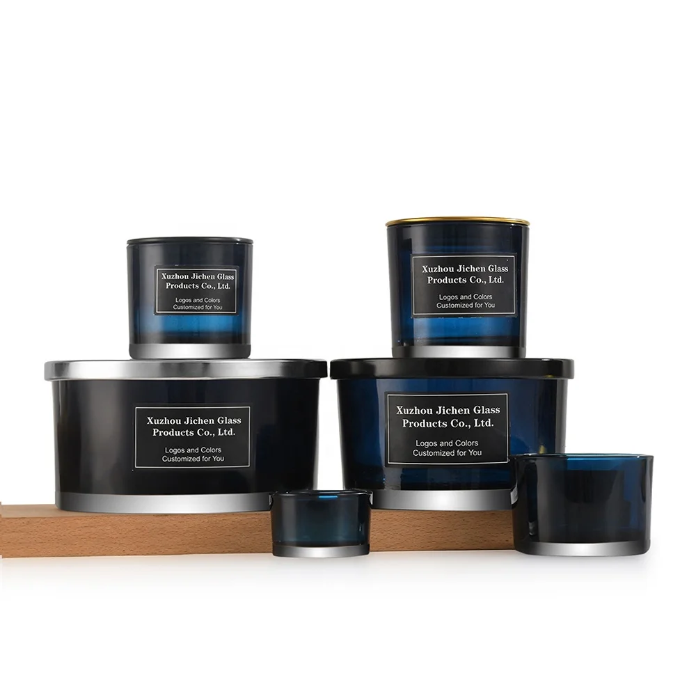 Scented frosted white round big bowl 530ml three wicks glass candle jars with metal lid for home decoration candle making