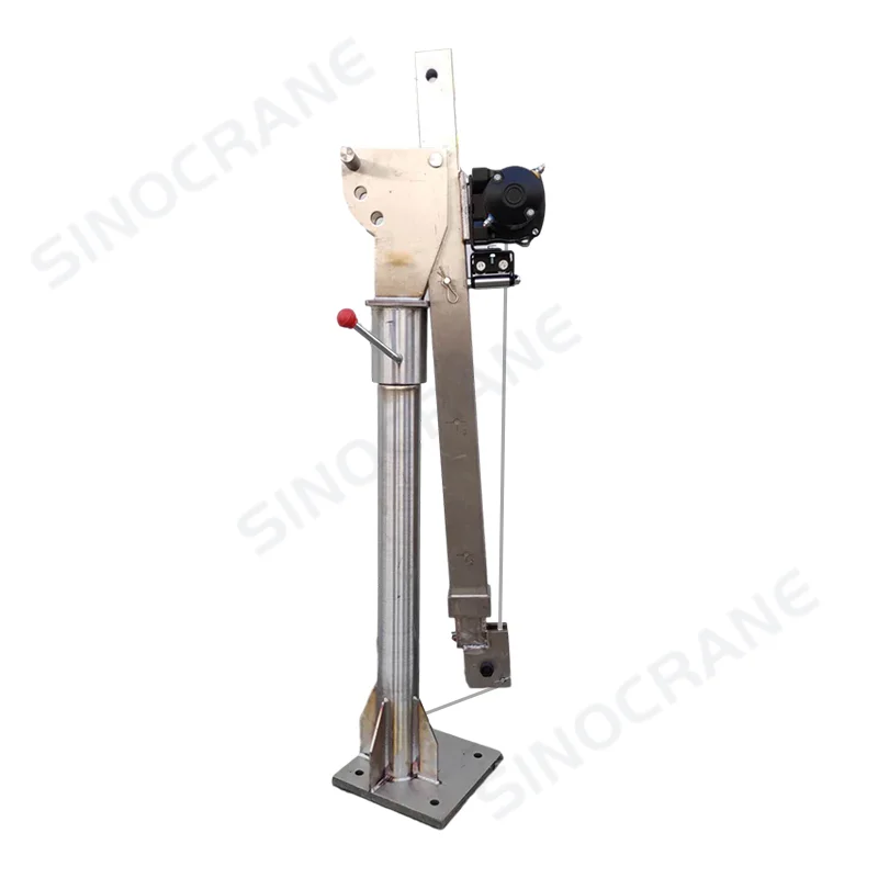 500kg 800kg 1000kg Workshop Adjustable Marine Deck Galvanized Davit Life Raft Crane Hand Winch