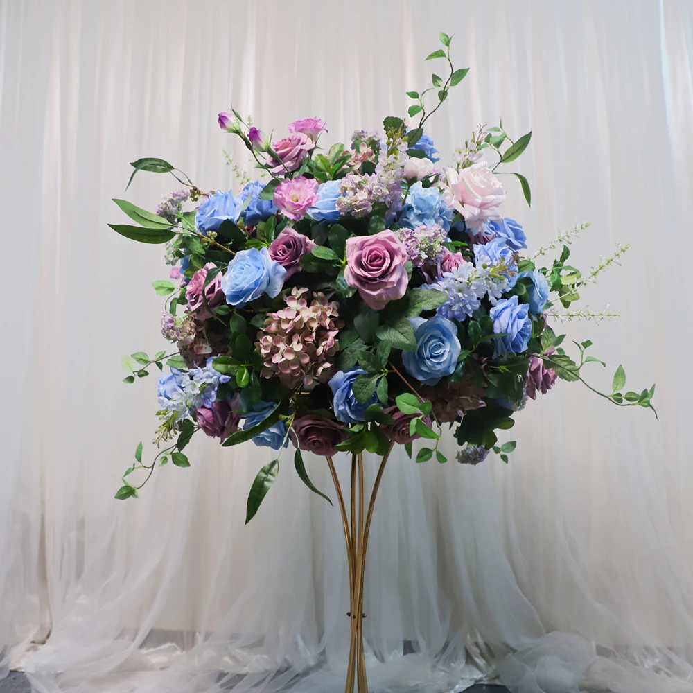 Popular Sale Classic White Rose With Greenery Floral Ball Artificial Flower Ball Center Piece