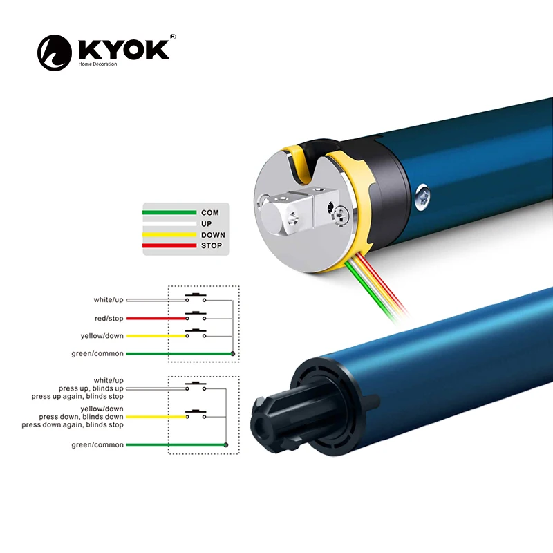 Высококачественные моторизованные рулонные шторы KYOK простой формы для украшения интерьера