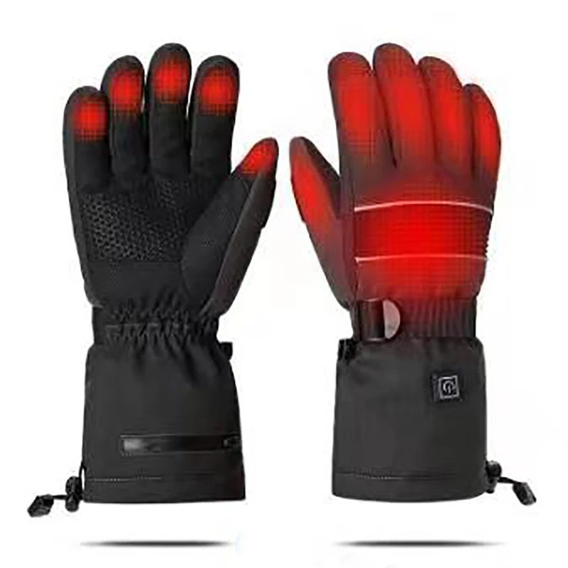 custom Full finger  Rechargeable battery heat electrical motorcycle warm black   safety heated gloves