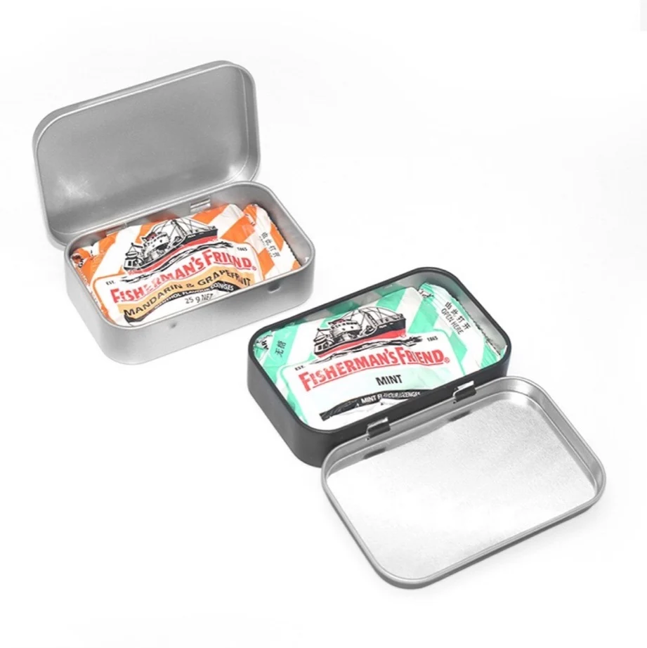 Wholesale 3 Colored Card Candy Small Tool Storage Small Hinged Metal Tin Box